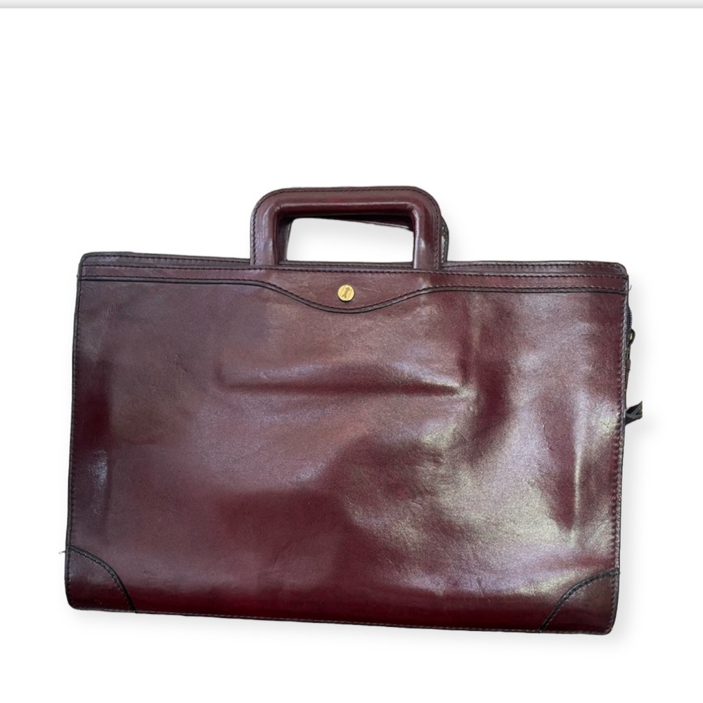 Sale‼️GOLD PFEIL Burgundy Leather  Briefcase-Preowned